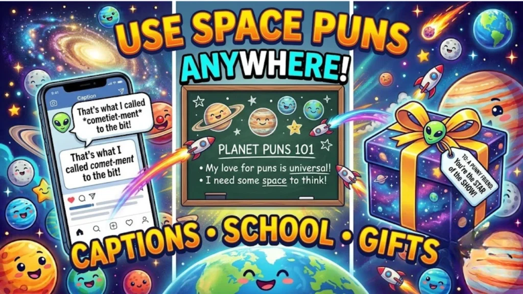 How to Use One Liner Space Puns for Captions, Classrooms, and Gifts