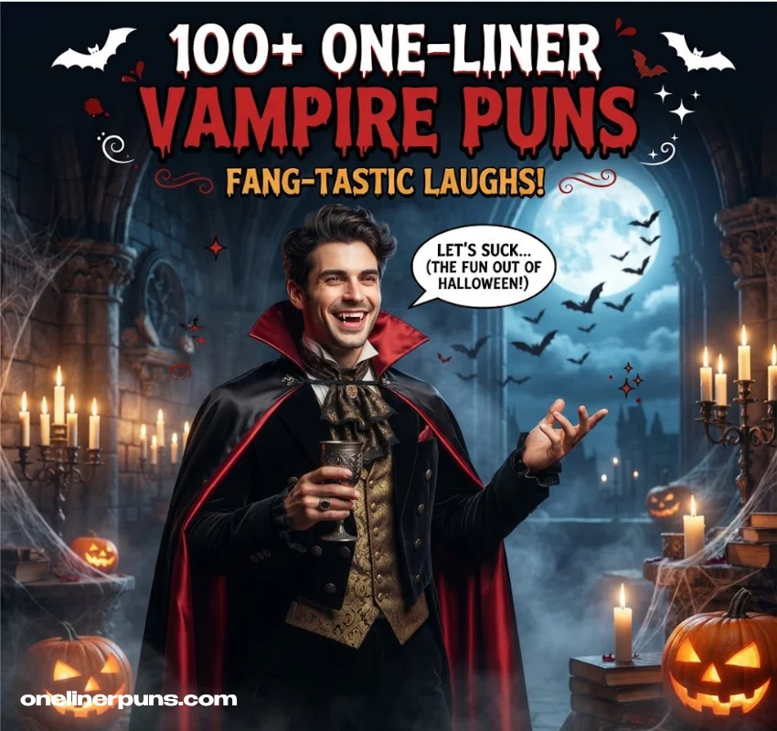 100+ Hilarious One-Liner Vampire Puns That Will Bite You With Laughter