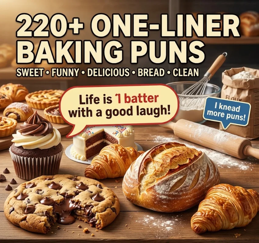 220+ One-Liner Baking Puns That Are Sweet, Funny & Delicious