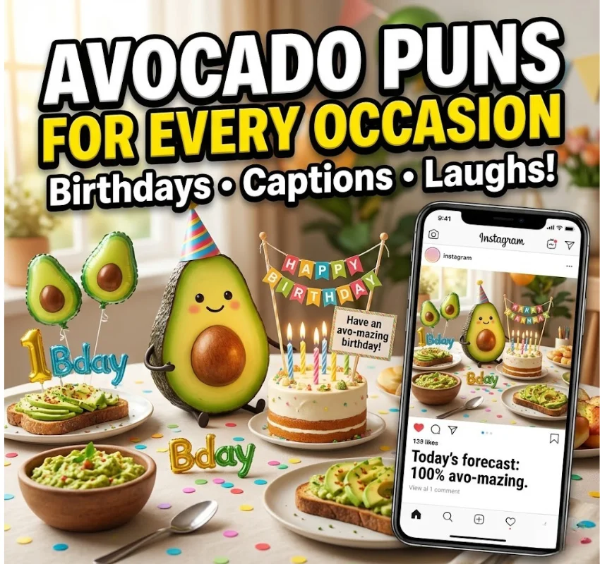 Avocado Puns for Love, Birthdays, and Captions