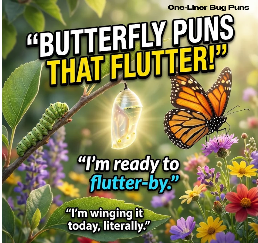 Butterfly and caterpillar puns