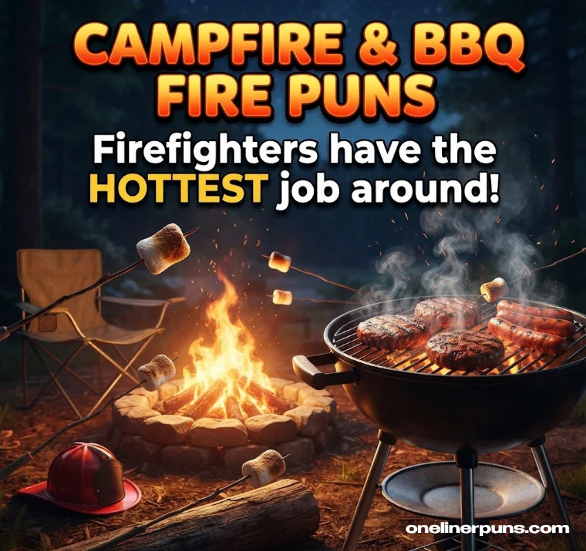 Campfire, BBQ & Firefighter Puns