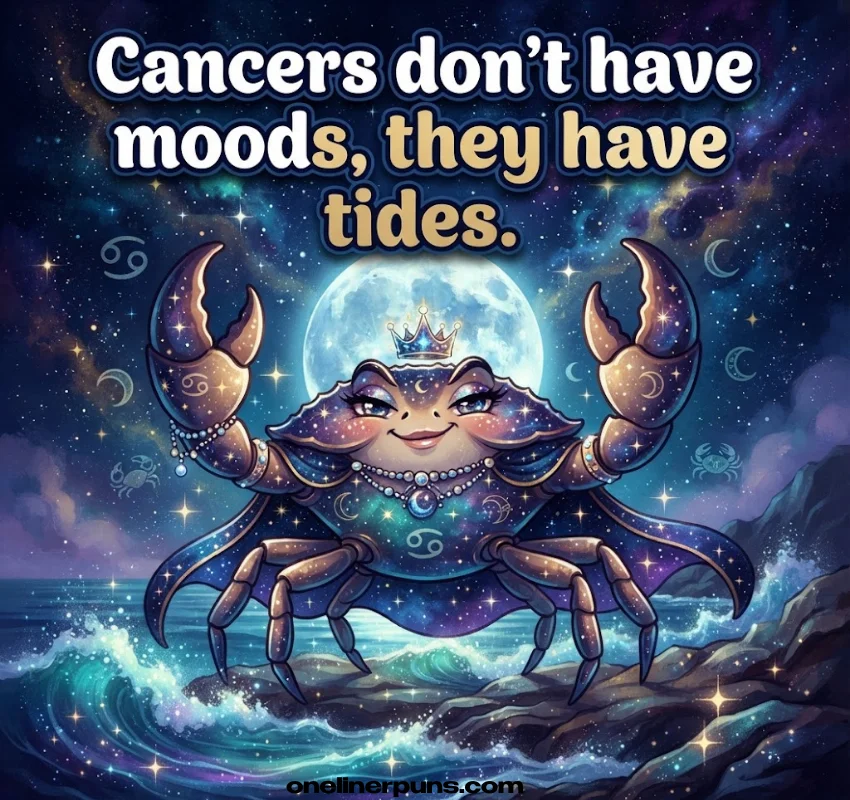 Cancer zodiac and pop-culture crab puns:
