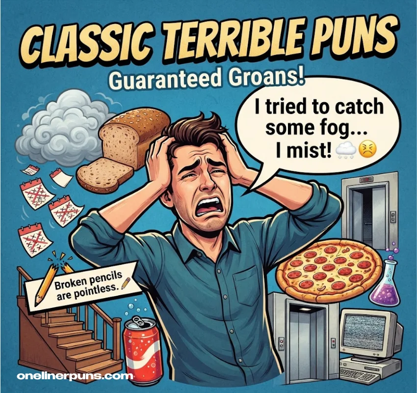 Classic One-Liner Terrible Puns That Make Everyone Groan