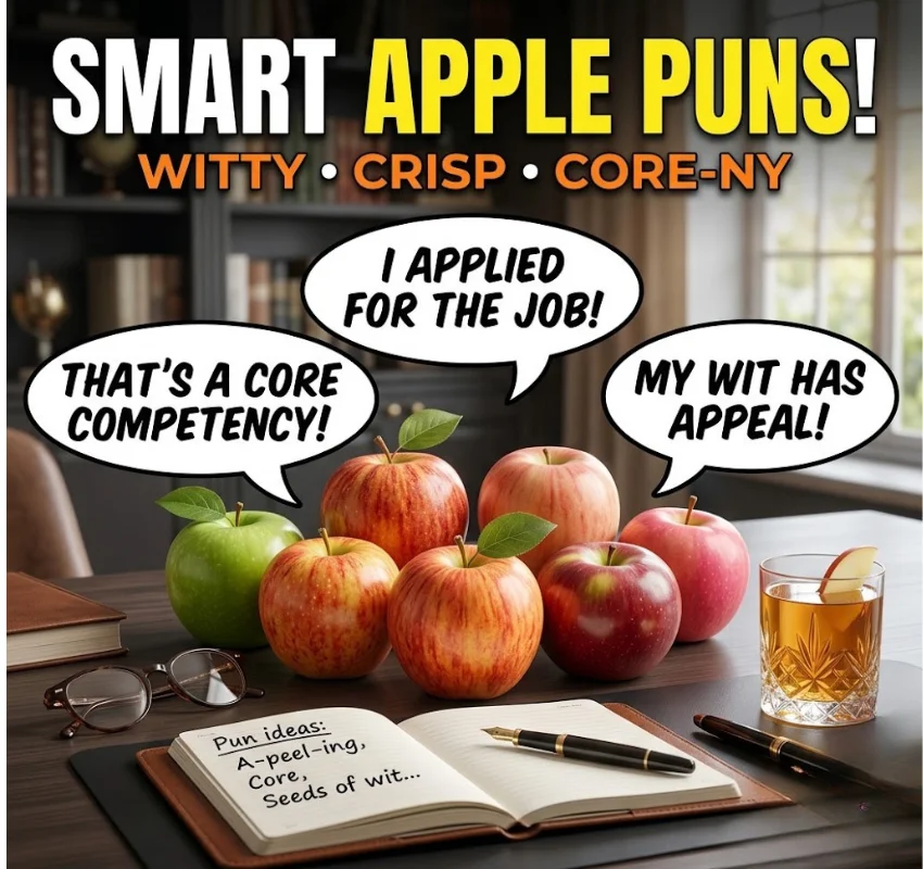 Clever & Witty One-Liner Apple Puns