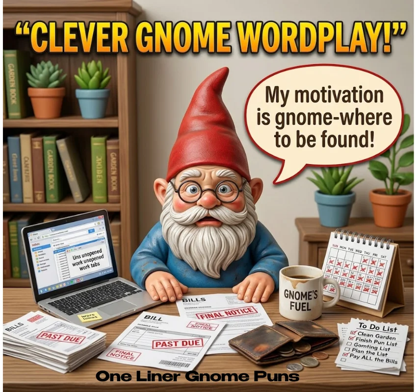 Clever Wordplay Gnome Puns