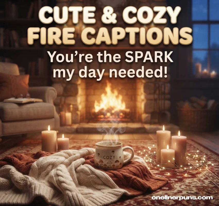 Cute & Cozy Fire Captions