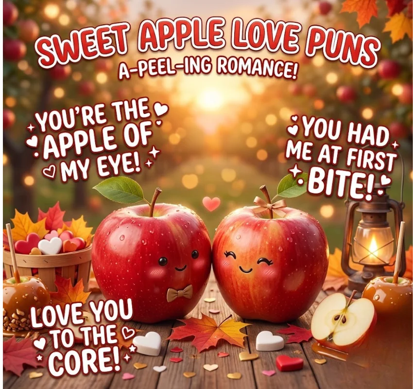 Cute & Romantic One-Liner Apple Puns
