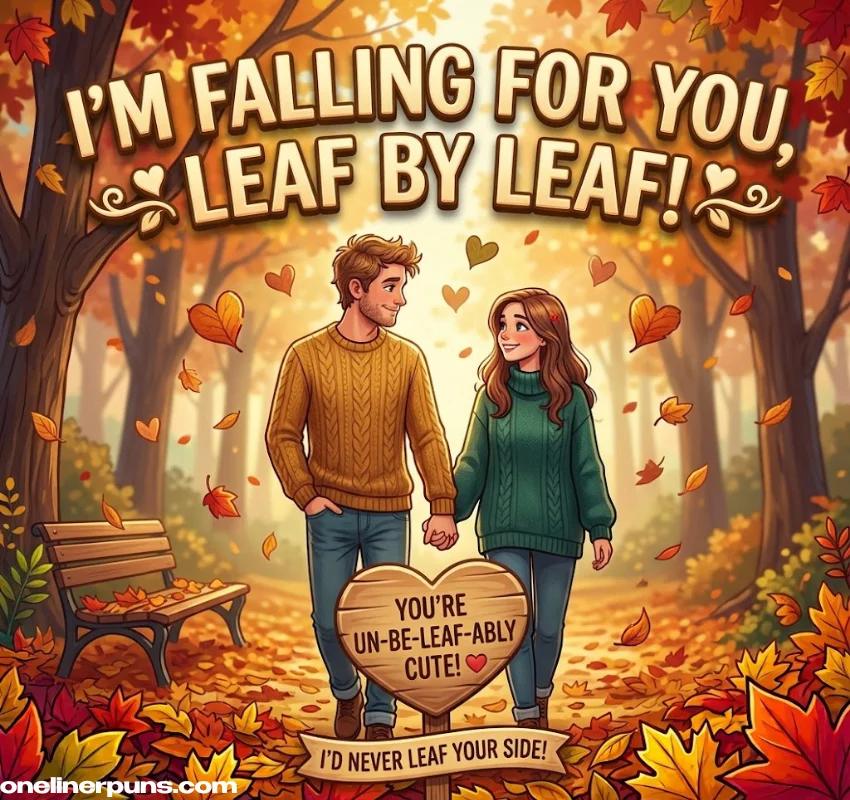 Cute and Romantic One-Liner Leaf Puns for Fall