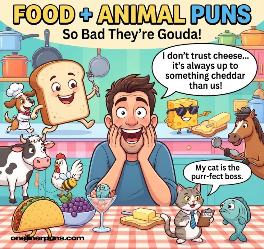 Food, Animal & Workplace One-Liner Puns So Bad They're Good