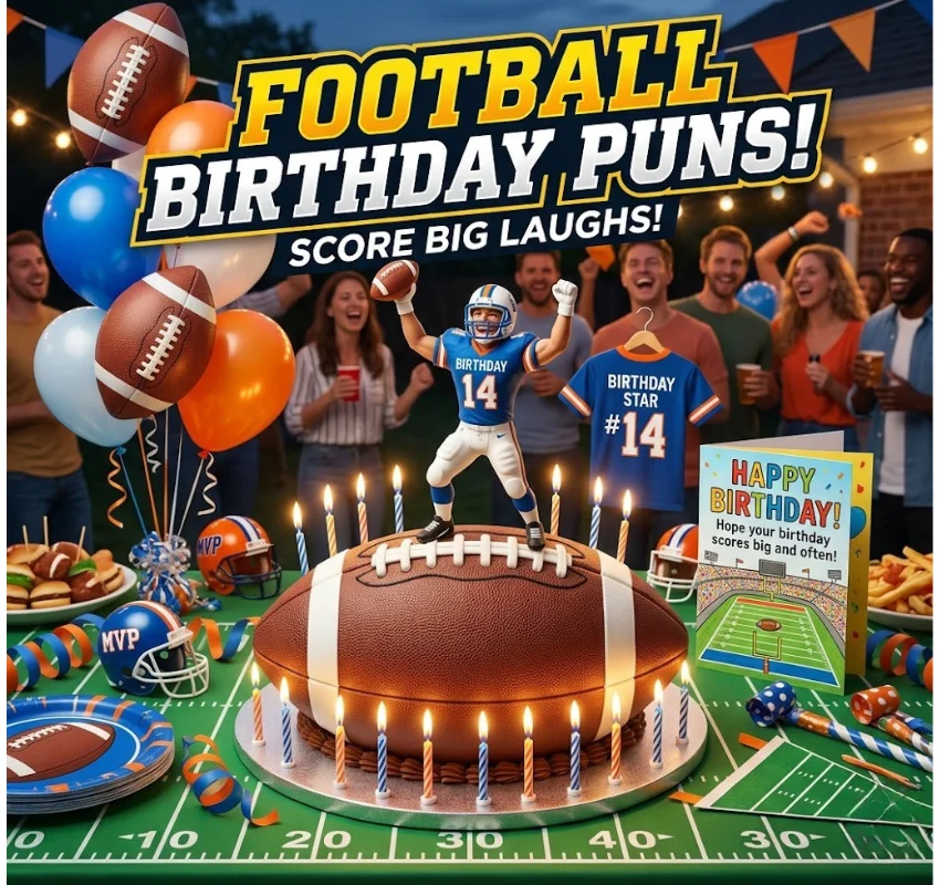 Football Puns One-Liners for Birthdays, Kids and Captions