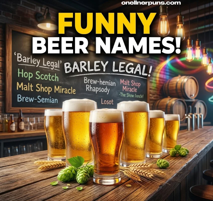 Funny one liner Beer Slang, Slogans and Catchy Names