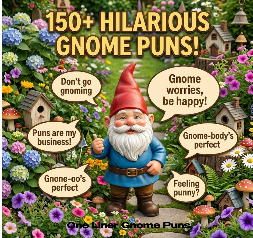 Funny One Liner Gnome Puns