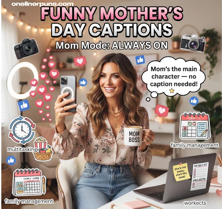 Funny One-Liner Mother's Day Puns for Instagram Captions