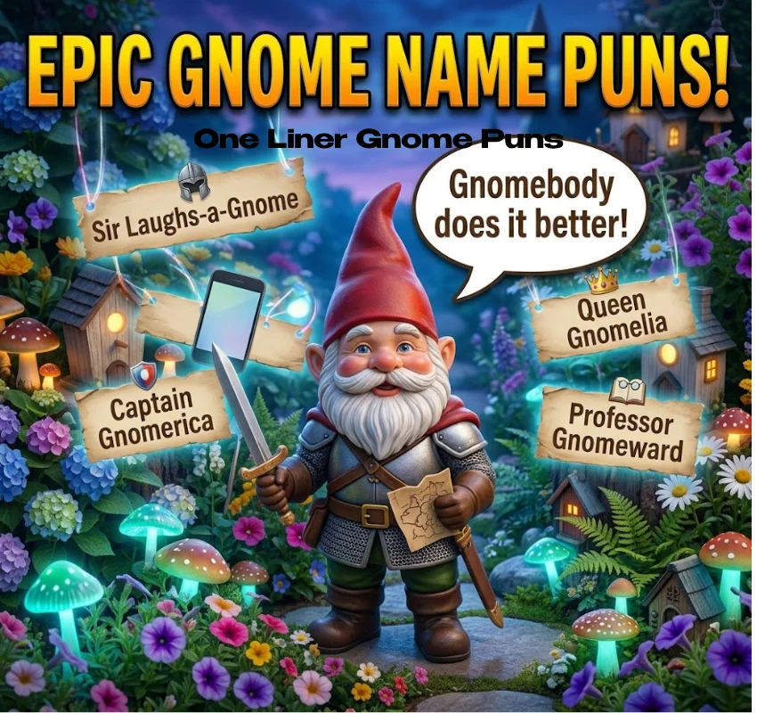 Gnome Name Puns for Fantasy Characters