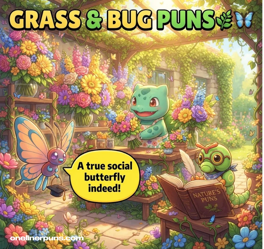 Grass and Bug-Type Pokémon Puns