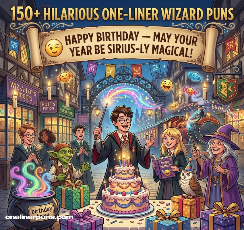 Harry Potter One-Liner Puns for Captions, Texts and Birthdays