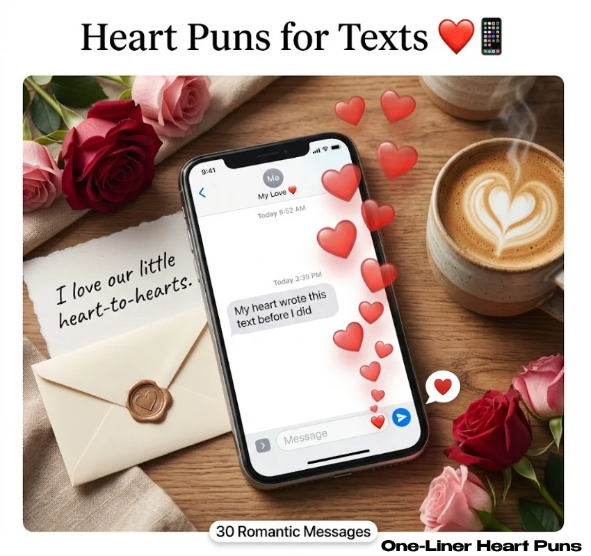 Heart Puns for Texts & Romantic Messages