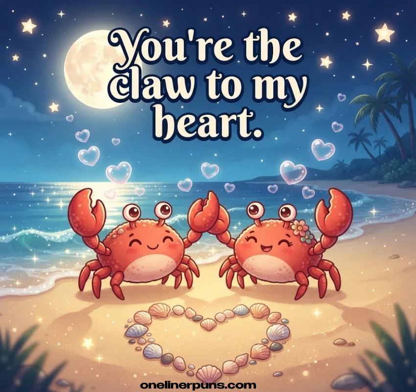 Love and romantic crab one liners: