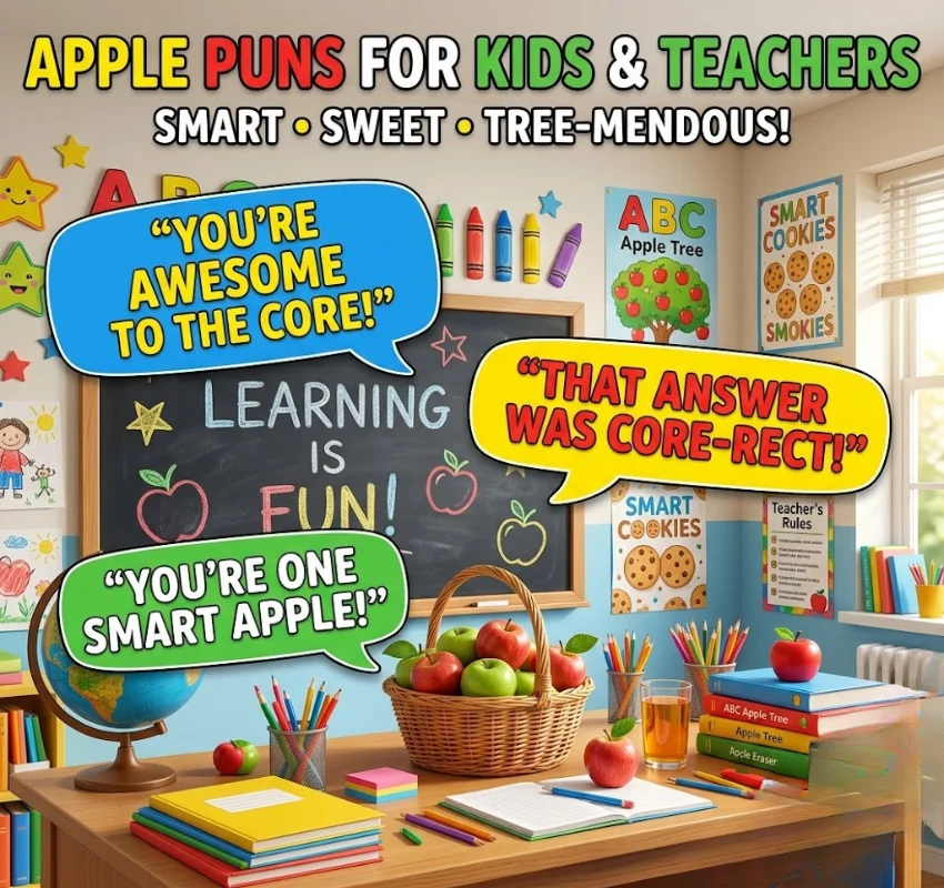 One-Liner Apple Puns for Kids & Teachers