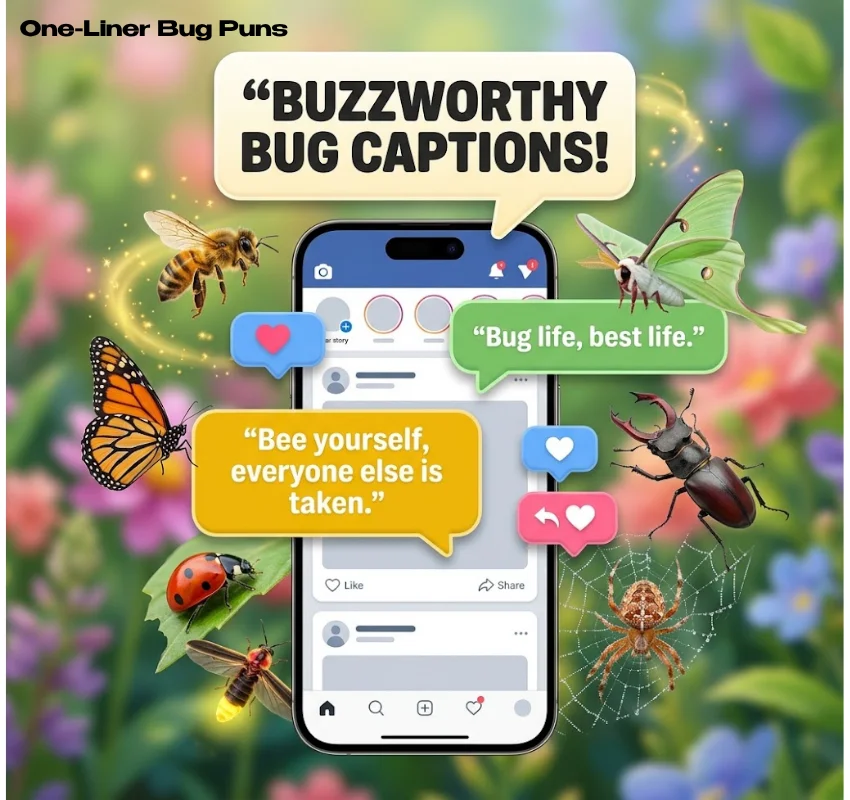 One-Liner Bug Puns for Captions & Texts