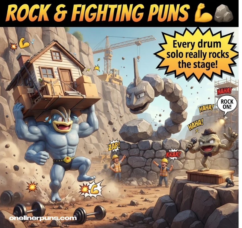 Rock, Ground, and Fighting-Type Pokémon Puns