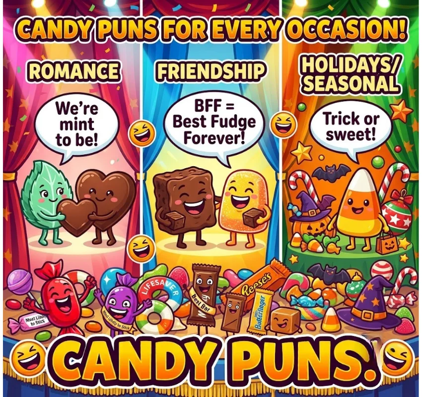 Romantic, Friendship & Seasonal Candy Puns