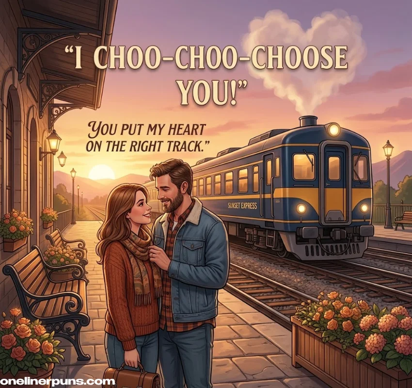 Romantic and Clever One-Liner Train Puns