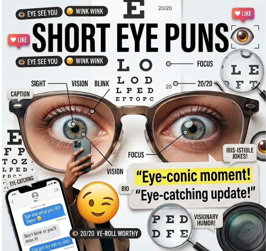 Short & Clever One-Liner Eye Puns for Captions