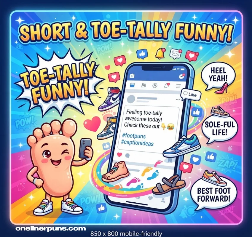 Short Foot Puns for Captions & Texts
