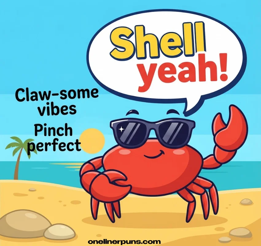 Short and snappy crab puns, five words or less: