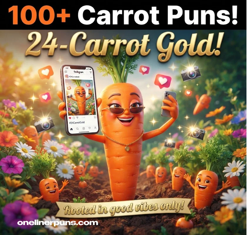 100+ Funny One-Liner Carrot Puns for Instagram Captions