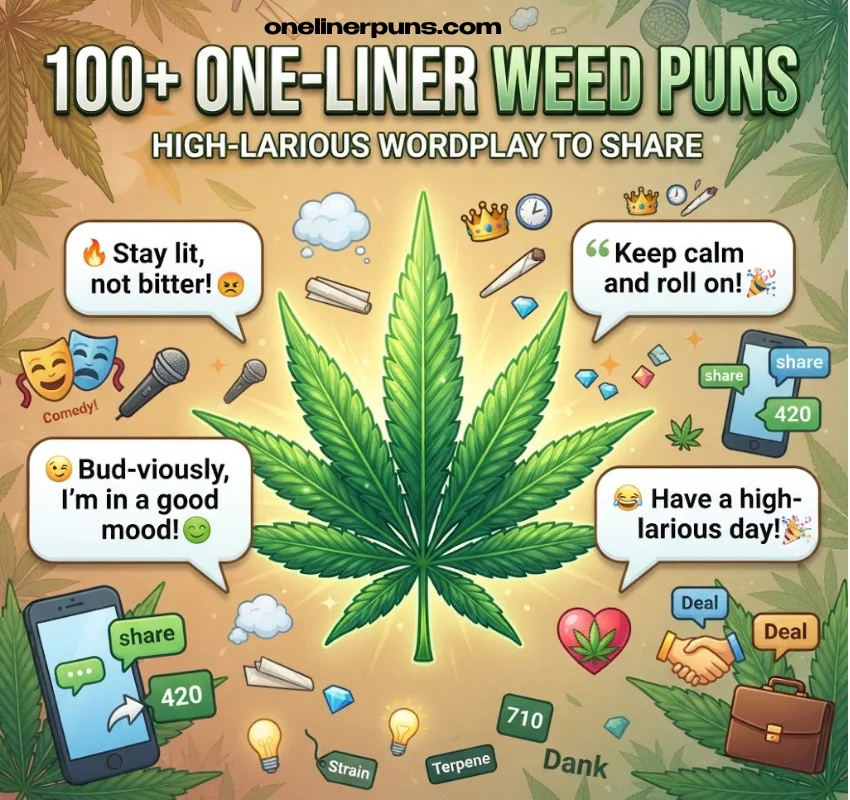 100 Hilarious One Liner Weed Puns That Are High on Humor