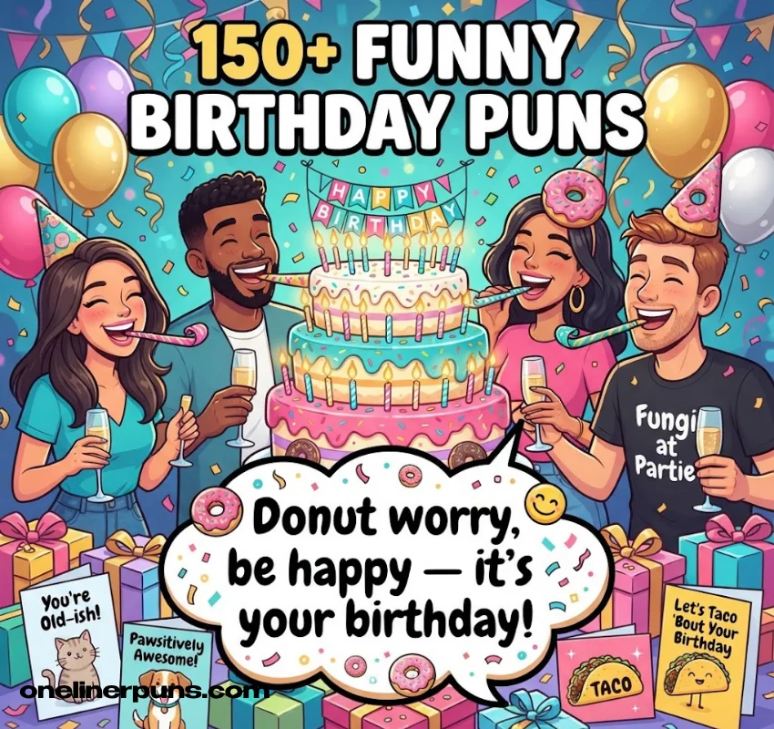 150+ One-Liner Happy Birthday Puns (Funny, Punny & Ready to Use)