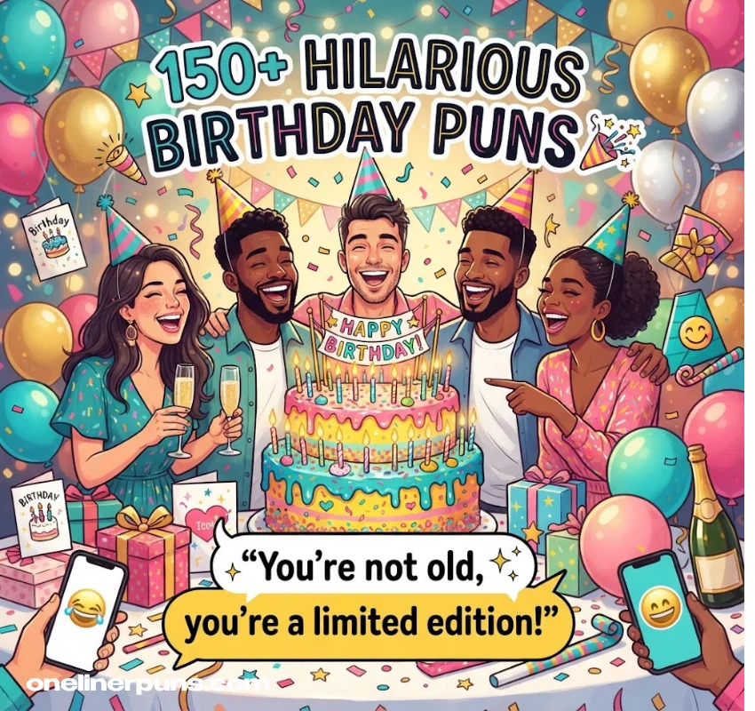 150+ One-Liner Happy Birthday Puns That Will Make You Laugh Out Loud