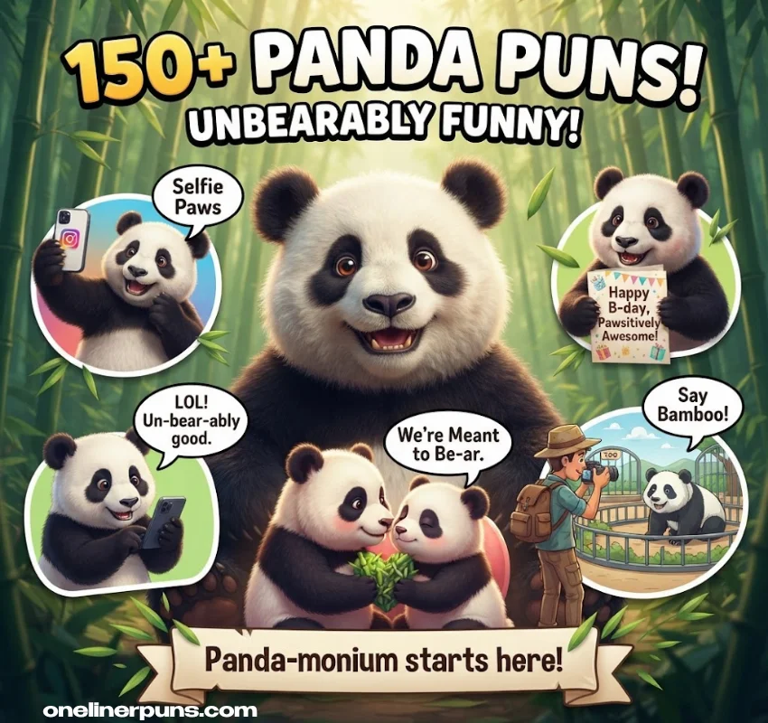150+ One-Liner Panda Puns That Are Unbearably Funny 🐼