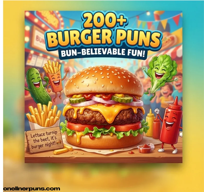 200+ Hilarious One-Liner Burger Puns That Are Bun-believable 🍔