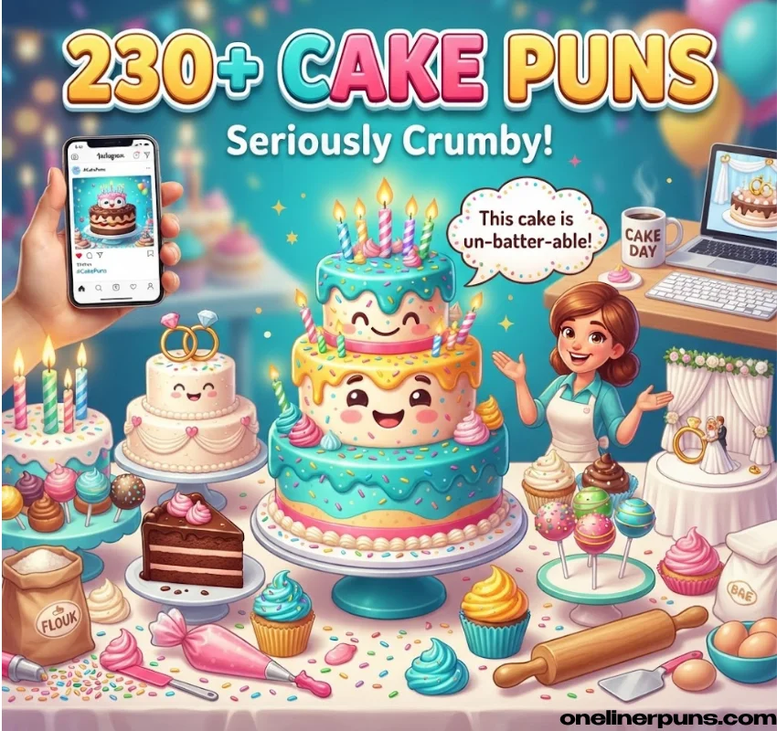 230+ Hilarious One-Liner Cake Puns That Are Seriously Crumby