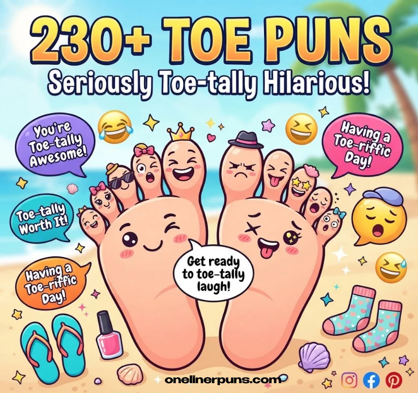 230+ One-Liner Toe Puns That Are Seriously Toe-tally Hilarious