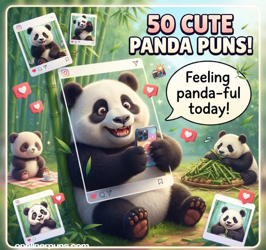50 Cute One-Liner Panda Puns for Instagram Captions
