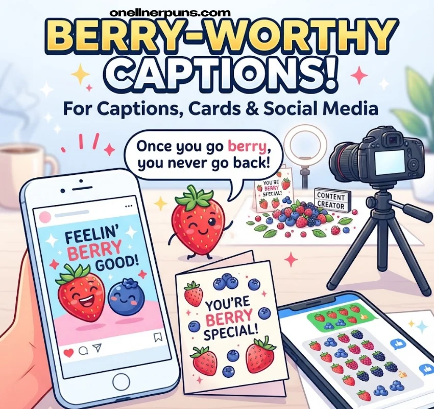 Berry Puns for Captions, Cards & Social Media