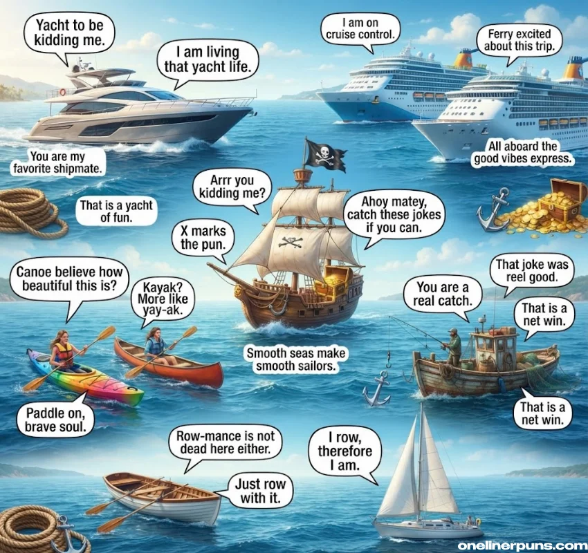 Boat Puns by Type: Yacht, Kayak, Pirate Ship, and More