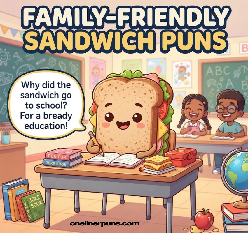 Clean & Family-Friendly Sandwich Puns One-Liners