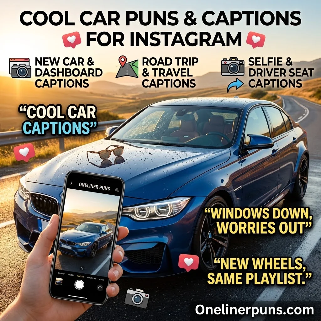 Cool Car Puns and Captions for Instagram