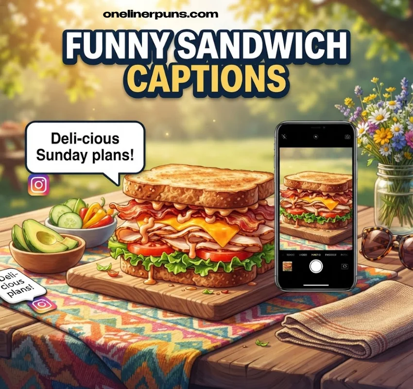 Deliciously Funny Sandwich Puns One-Liners for Instagram Captions