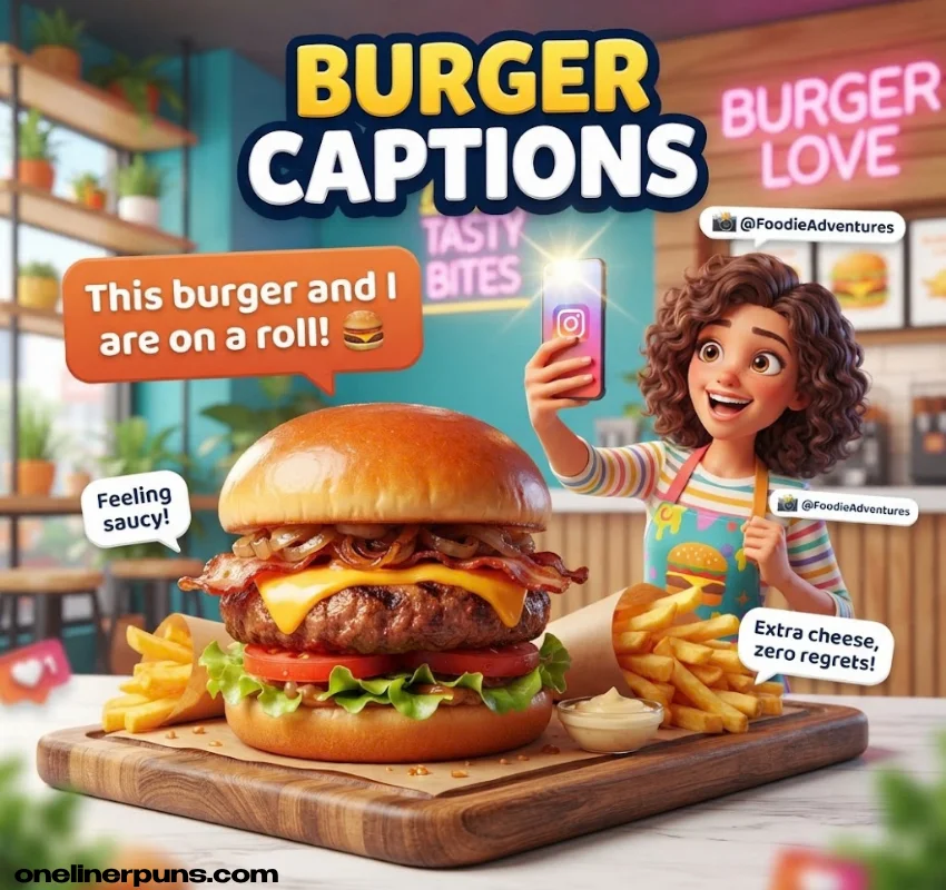 Funny Burger Puns for Instagram Captions
