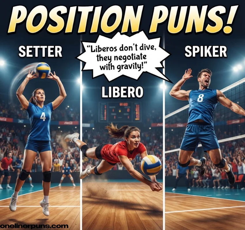 Setter, Libero & Spiker Position Puns