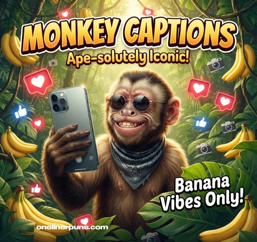 Funny Monkey One-Liners for Instagram and Social Media Captions