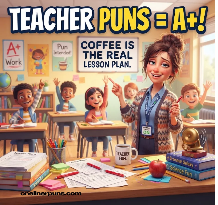 Funny One-Liner Teacher Puns for Captions