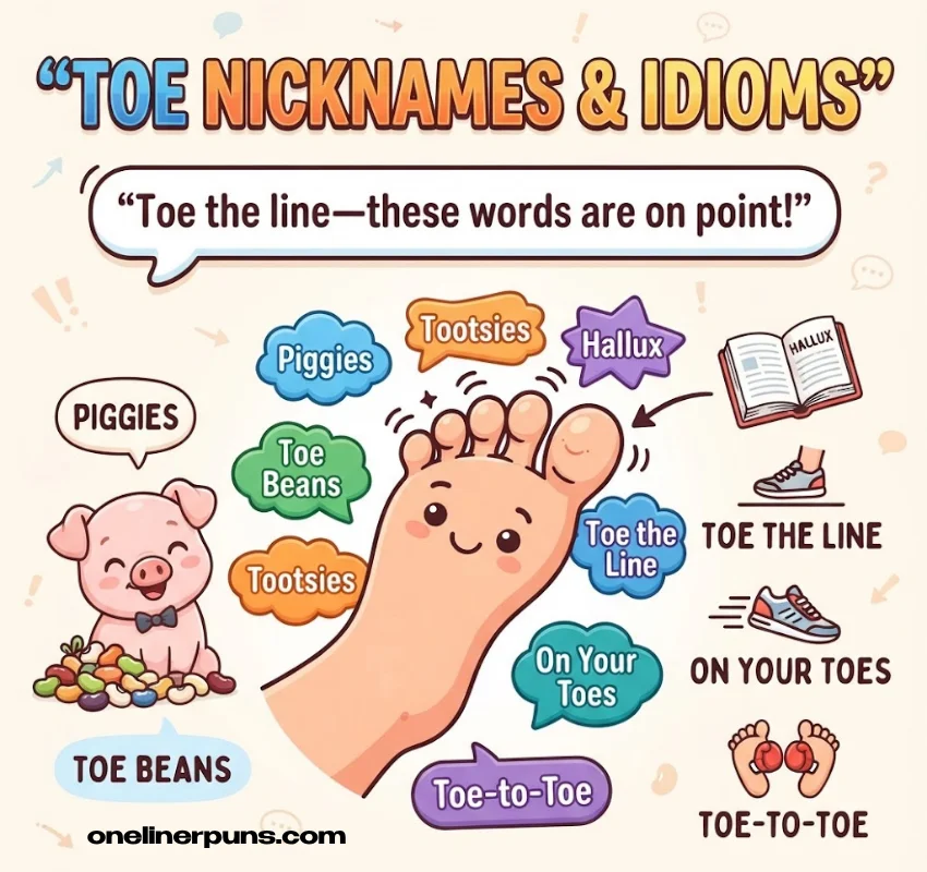 Funny Toe Nicknames, Slang & Idioms